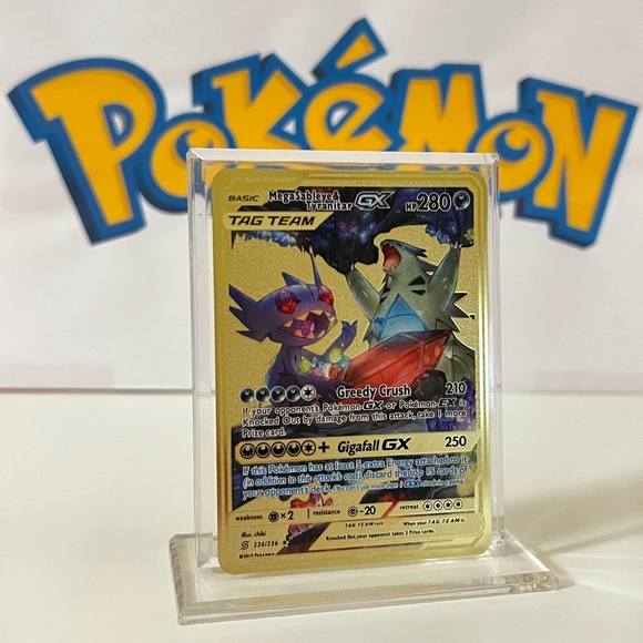 Pokemon Mega Sableye & Tyranitar GX 226/236 Unified Minds - Metal Gold Card - Picture 2 of 3